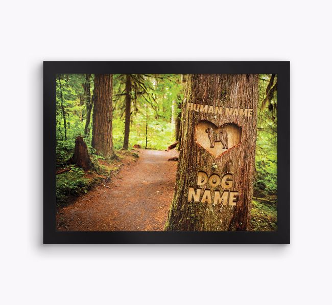 Me and My Dog Tree Carving: Personalised {breedFullName} Framed Print